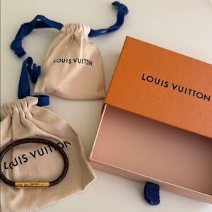 Louis Vuitton Brown Monogram Bracelet with Gold Clasp